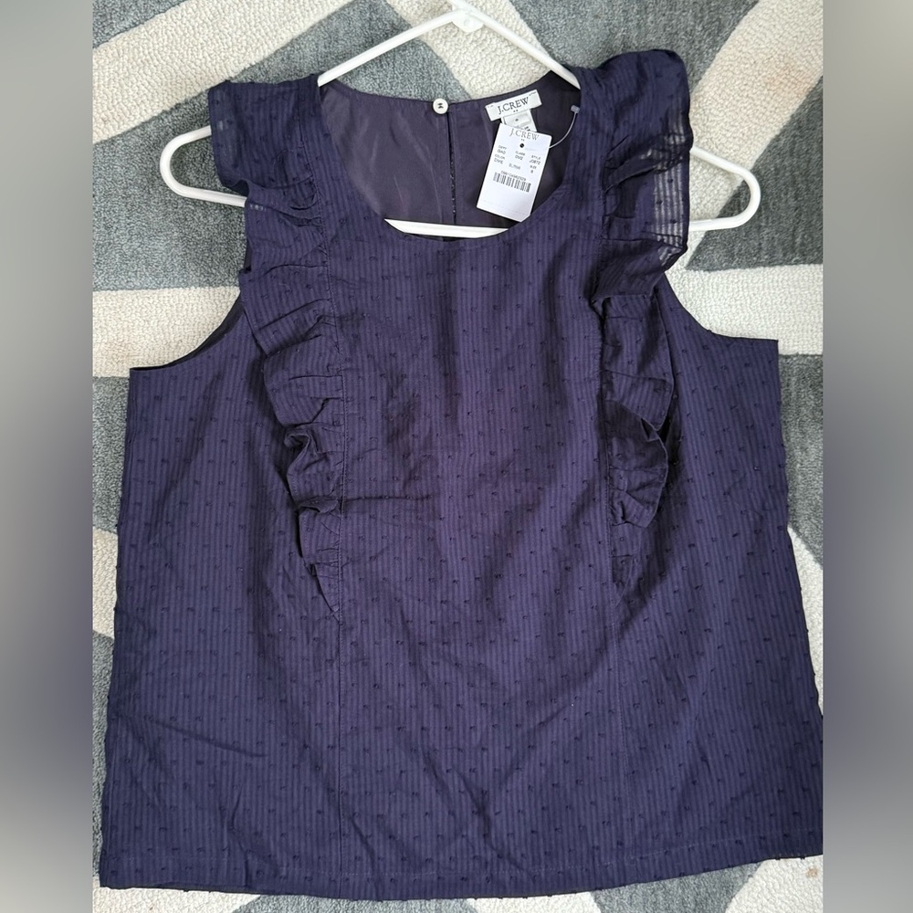 NWT Ladies J.Crew factory sleeveless ruffle blouse